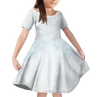 Polynesia Family Matching Off The Shoulder Long Sleeve Dress and Hawaiian Shirt Sharks Duo Tropical Off White LT7 Daughter's Dress White - Polynesian Pride