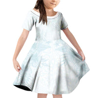 Polynesia Family Matching Off Shoulder Short Dress and Hawaiian Shirt Sharks Duo Tropical Off White LT7 Daughter's Dress White - Polynesian Pride