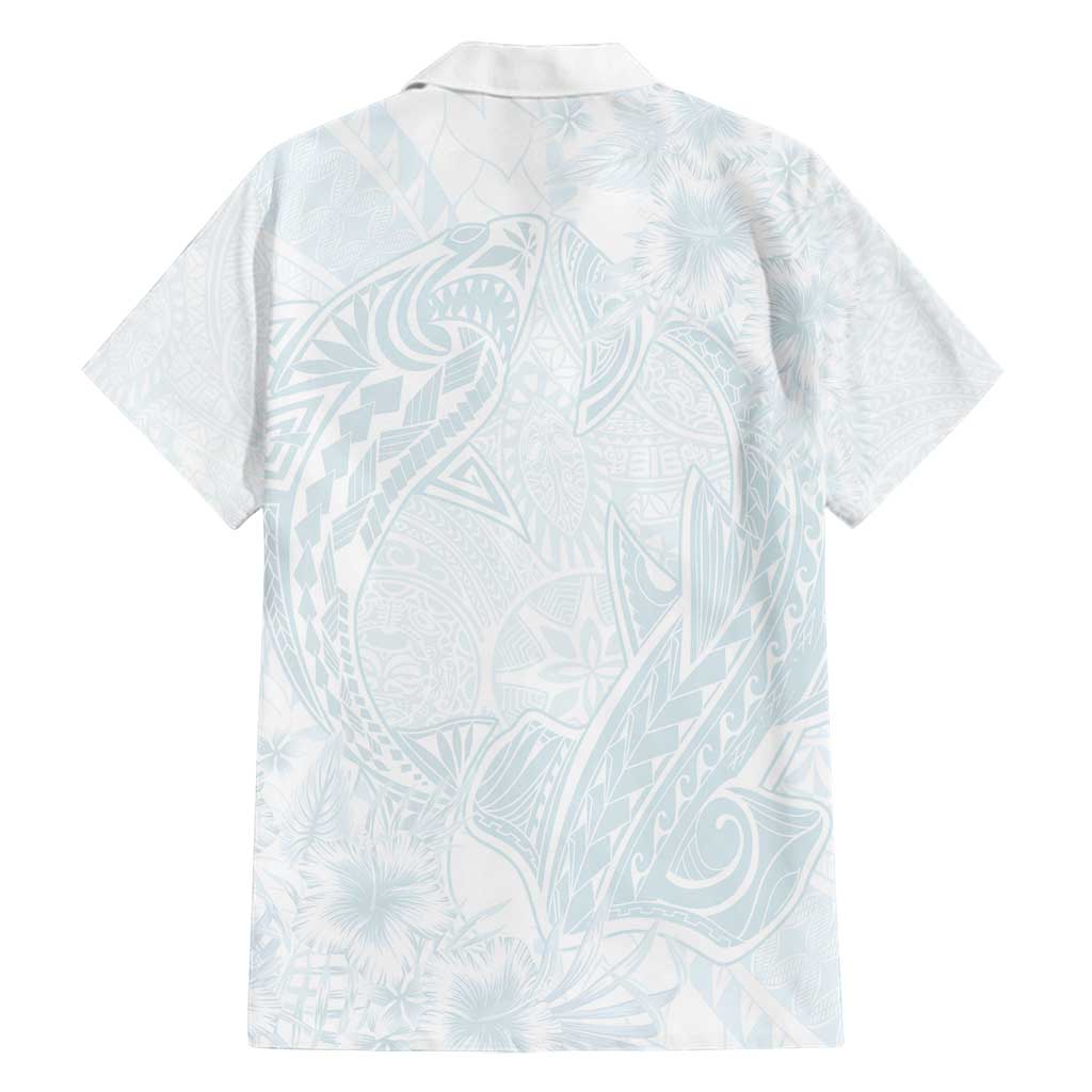 Polynesia Family Matching Tank Maxi Dress and Hawaiian Shirt Sharks Duo Tropical Off White LT7 - Polynesian Pride
