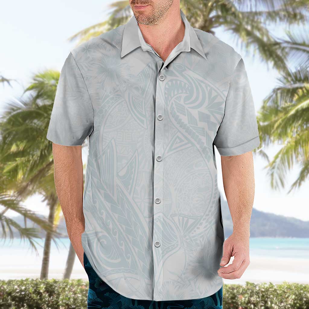 Polynesia Hawaiian Shirt Sharks Duo Tropical Off White