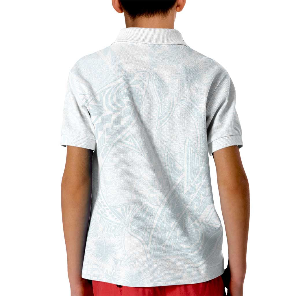 Polynesia Kid Polo Shirt Sharks Duo Tropical Off White
