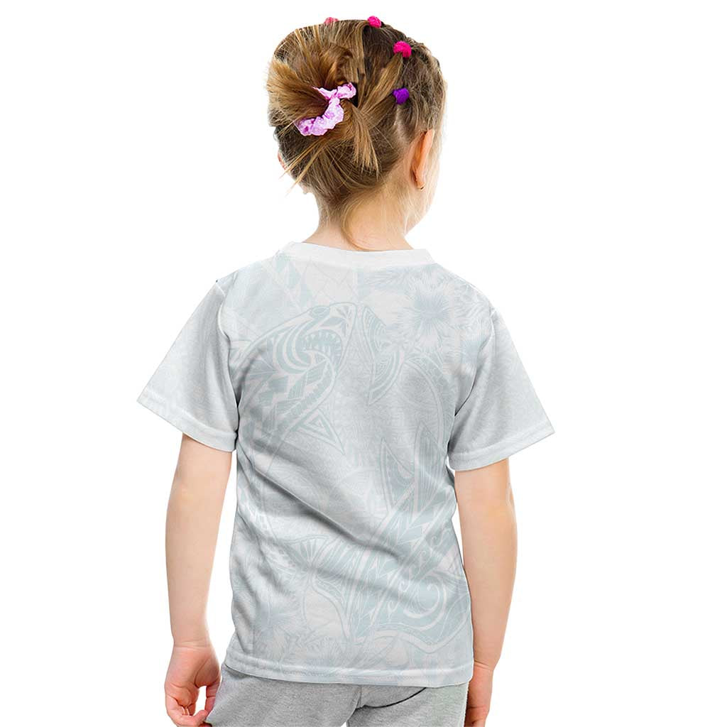 Polynesia Kid T Shirt Sharks Duo Tropical Off White