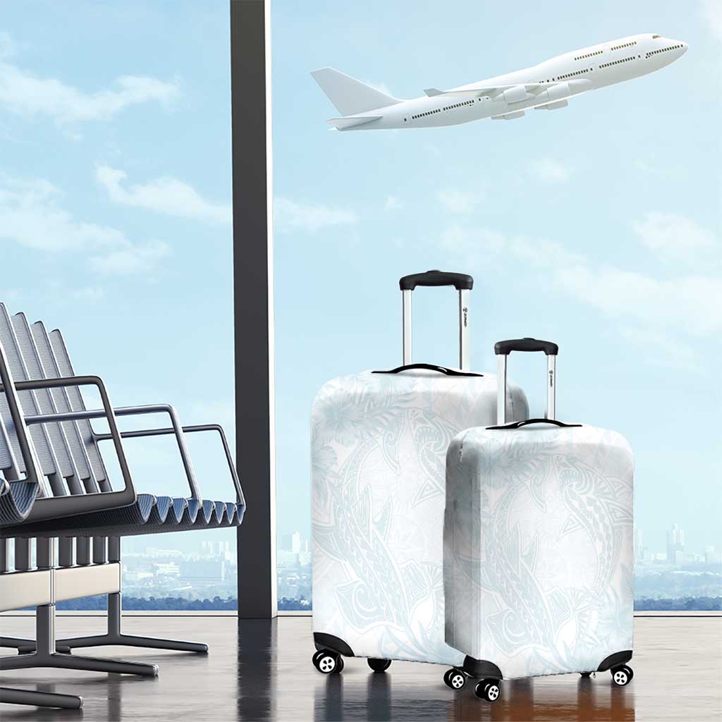 Polynesia Luggage Cover Sharks Duo Tropical Off White