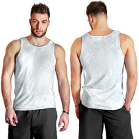 Polynesia Men Tank Top Sharks Duo Tropical Off White