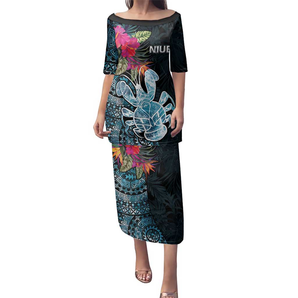 Niue Personalised Family Matching Puletasi and Hawaiian Shirt Hiapo Mix Coconut Crab LT7 Mom's Dress Art - Polynesian Pride