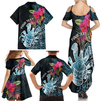 Niue Personalised Family Matching Summer Maxi Dress and Hawaiian Shirt Hiapo Mix Coconut Crab LT7 - Polynesian Pride
