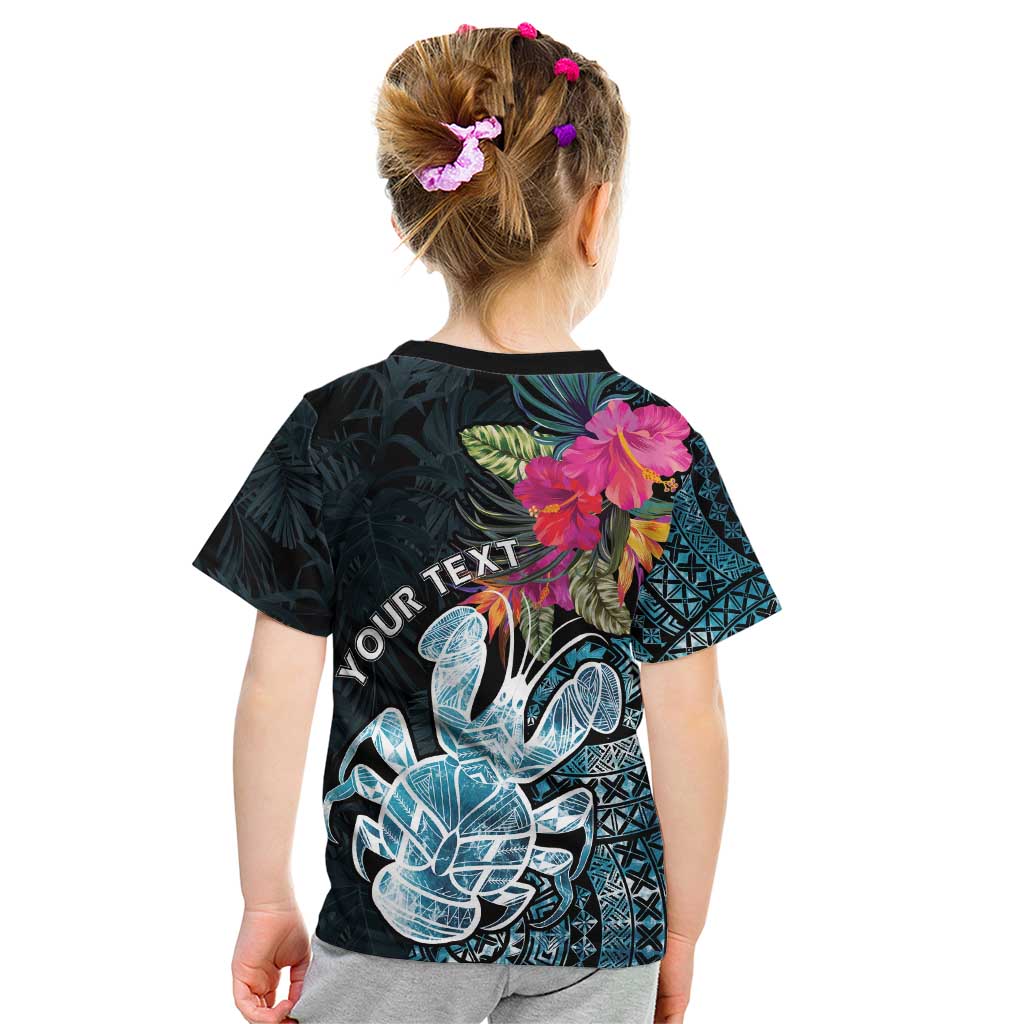 Niue Personalised Kid T Shirt Hiapo Mix Coconut Crab LT7 - Polynesian Pride