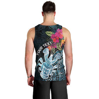 Niue Personalised Men Tank Top Hiapo Mix Coconut Crab LT7 - Polynesian Pride