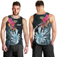 Niue Personalised Men Tank Top Hiapo Mix Coconut Crab LT7 - Polynesian Pride