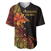 Niue Fakaalofa Atu Personalised Baseball Jersey Whale Hiapo Fiery Motif LT7 Art - Polynesian Pride