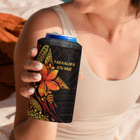 Niue Fakaalofa Atu 4 in 1 Can Cooler Tumbler Whale Hiapo Fiery Motif LT7 - Polynesian Pride