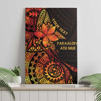 Niue Fakaalofa Atu Personalised Canvas Wall Art Whale Hiapo Fiery Motif LT7 - Polynesian Pride