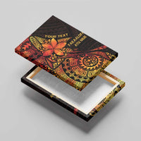 Niue Fakaalofa Atu Personalised Canvas Wall Art Whale Hiapo Fiery Motif LT7 - Polynesian Pride