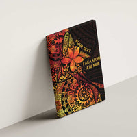 Niue Fakaalofa Atu Personalised Canvas Wall Art Whale Hiapo Fiery Motif LT7 - Polynesian Pride