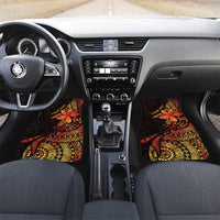Niue Fakaalofa Atu Personalised Car Mats Whale Hiapo Fiery Motif LT7 Set 2pcs - Front Art - Polynesian Pride