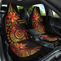 Niue Fakaalofa Atu Personalised Car Seat Cover Whale Hiapo Fiery Motif LT7 One Size Art - Polynesian Pride
