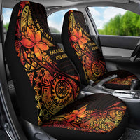Niue Fakaalofa Atu Personalised Car Seat Cover Whale Hiapo Fiery Motif LT7 - Polynesian Pride