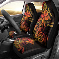 Niue Fakaalofa Atu Personalised Car Seat Cover Whale Hiapo Fiery Motif LT7 - Polynesian Pride