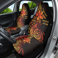 Niue Fakaalofa Atu Personalised Car Seat Cover Whale Hiapo Fiery Motif LT7 - Polynesian Pride