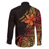 Niue Fakaalofa Atu Personalised Family Matching Long Sleeve Bodycon Dress and Hawaiian Shirt Whale Hiapo Fiery Motif LT7 - Polynesian Pride