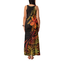 Niue Fakaalofa Atu Personalised Family Matching Tank Maxi Dress and Hawaiian Shirt Whale Hiapo Fiery Motif LT7 - Polynesian Pride