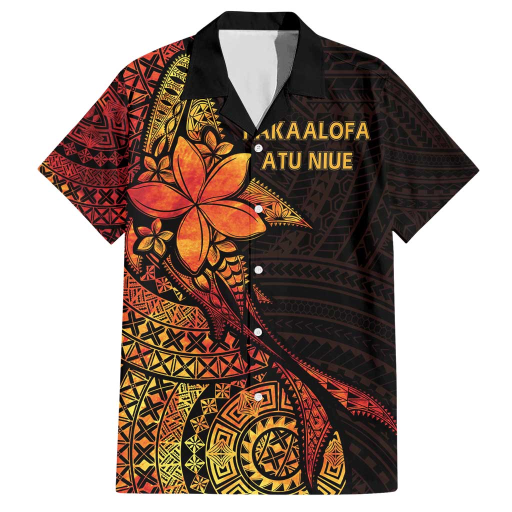 Niue Fakaalofa Atu Personalised Hawaiian Shirt Whale Hiapo Fiery Motif LT7 Art - Polynesian Pride