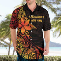Niue Fakaalofa Atu Personalised Hawaiian Shirt Whale Hiapo Fiery Motif LT7 - Polynesian Pride