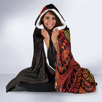 Niue Fakaalofa Atu Personalised Hooded Blanket Whale Hiapo Fiery Motif LT7 - Polynesian Pride