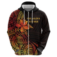 Niue Fakaalofa Atu Personalised Hoodie Whale Hiapo Fiery Motif LT7 - Polynesian Pride