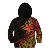 Niue Fakaalofa Atu Personalised Kid Hoodie Whale Hiapo Fiery Motif LT7 - Polynesian Pride