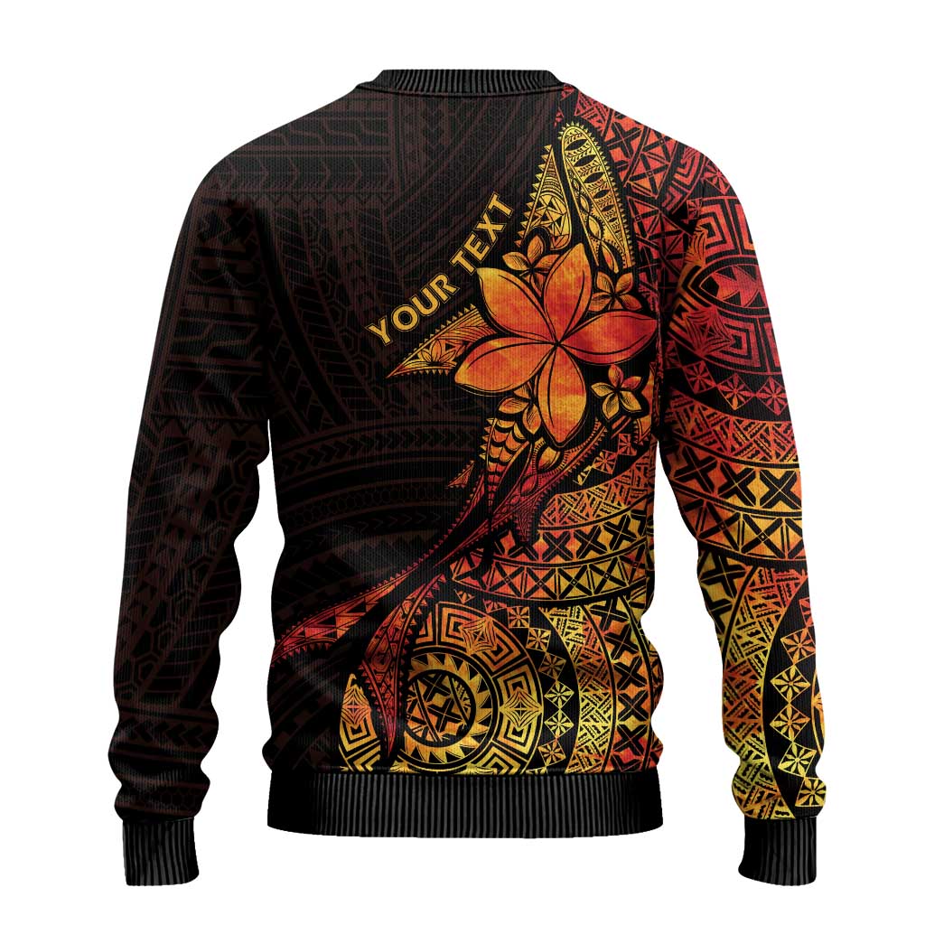 Niue Fakaalofa Atu Ugly Christmas Sweater Whale Hiapo Fiery Motif LT7 - Polynesian Pride