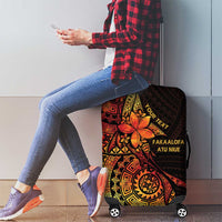 Niue Fakaalofa Atu Personalised Luggage Cover Whale Hiapo Fiery Motif LT7 - Polynesian Pride