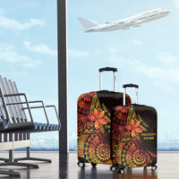 Niue Fakaalofa Atu Personalised Luggage Cover Whale Hiapo Fiery Motif LT7 - Polynesian Pride