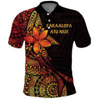 Niue Fakaalofa Atu Personalised Polo Shirt Whale Hiapo Fiery Motif LT7 Art - Polynesian Pride