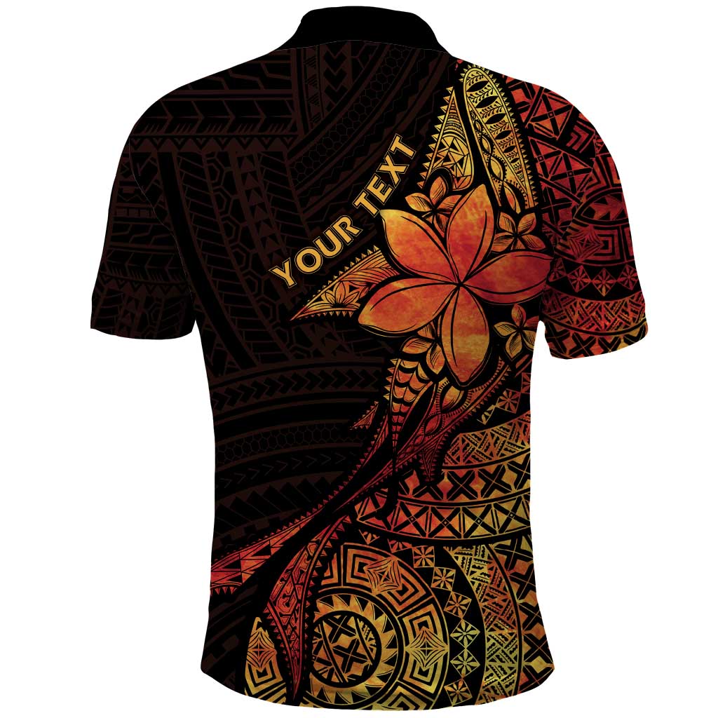 Niue Fakaalofa Atu Personalised Polo Shirt Whale Hiapo Fiery Motif LT7 - Polynesian Pride
