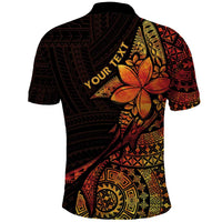 Niue Fakaalofa Atu Personalised Polo Shirt Whale Hiapo Fiery Motif LT7 - Polynesian Pride