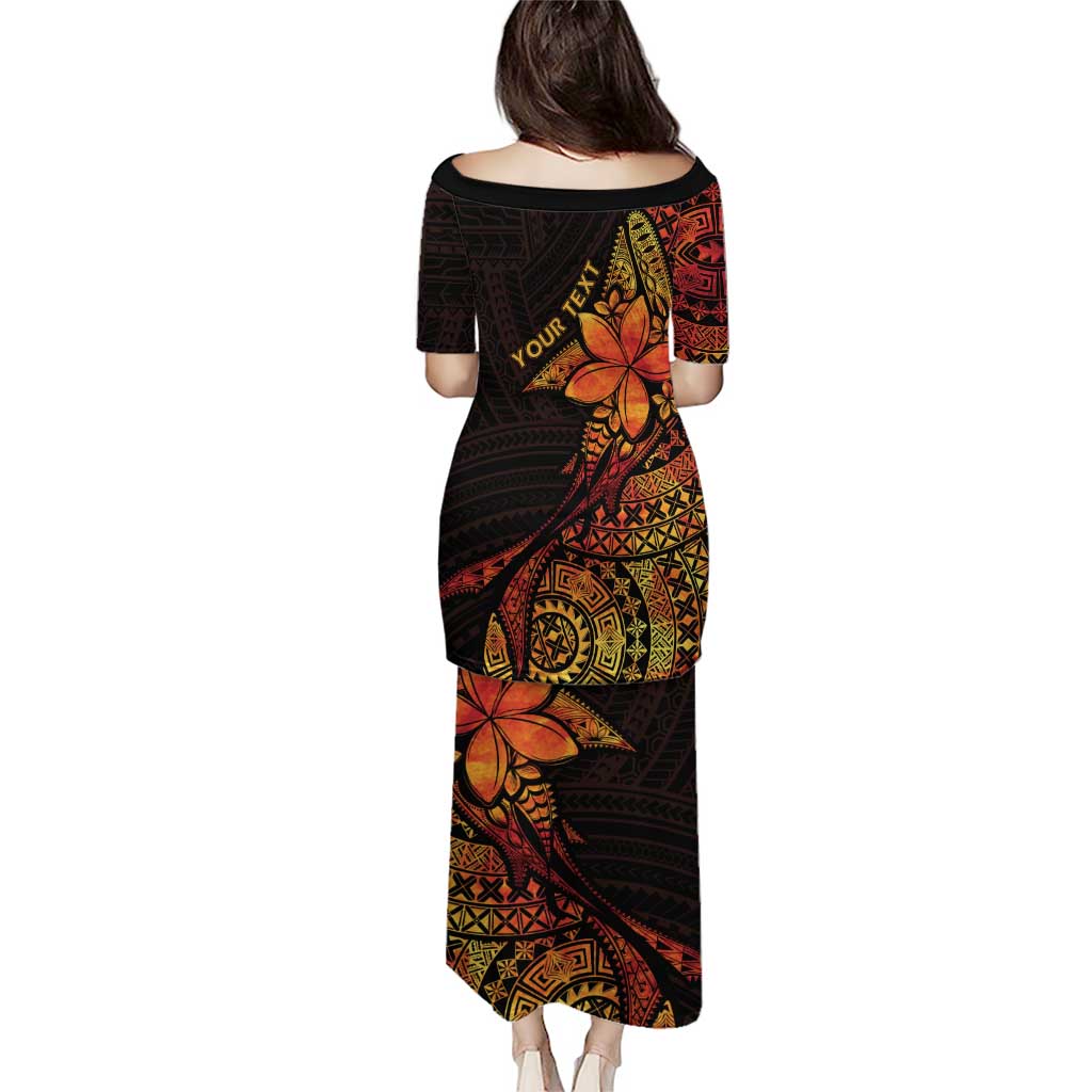 Niue Fakaalofa Atu Personalised Puletasi Whale Hiapo Fiery Motif LT7 - Polynesian Pride