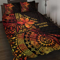 Niue Fakaalofa Atu Personalised Quilt Bed Set Whale Hiapo Fiery Motif LT7 Art - Polynesian Pride
