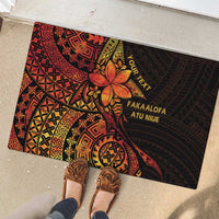 Niue Fakaalofa Atu Personalised Rubber Doormat Whale Hiapo Fiery Motif LT7 - Polynesian Pride