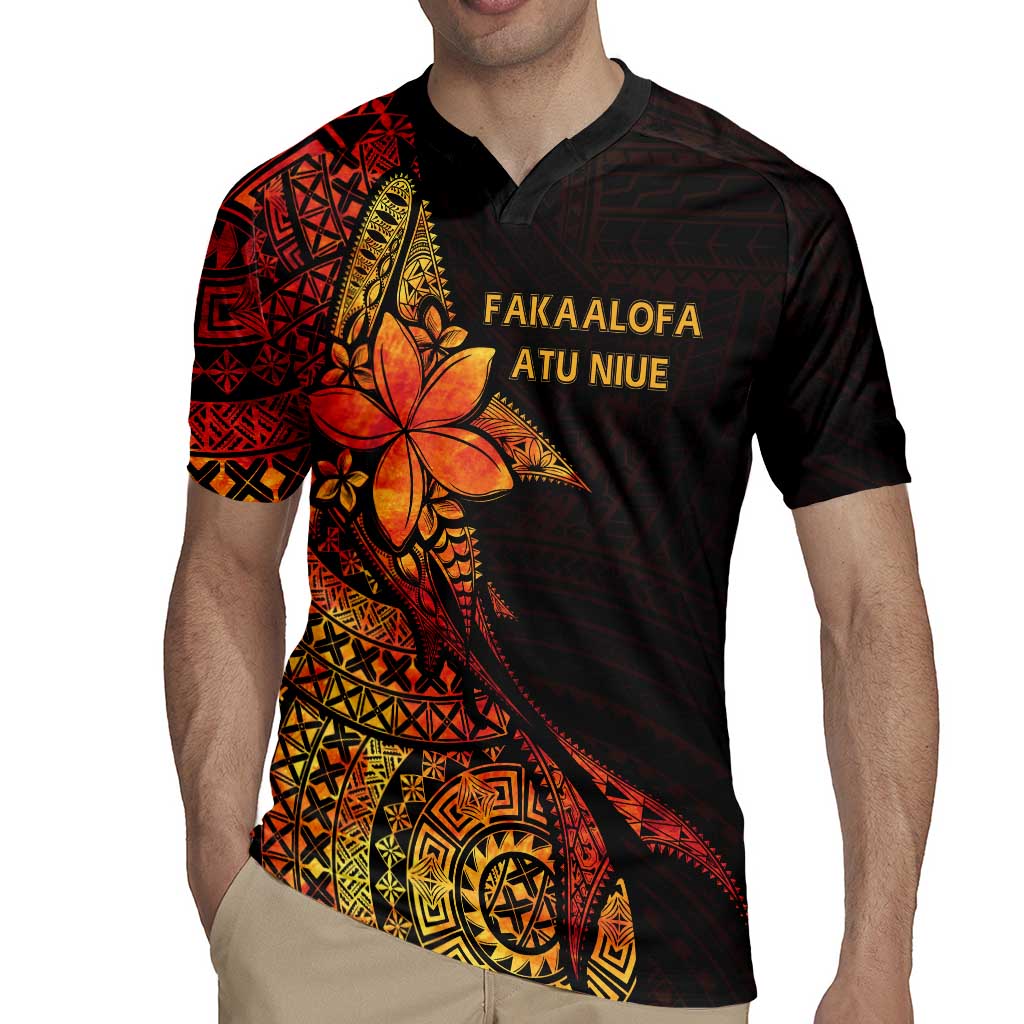 Niue Fakaalofa Atu Personalised Rugby Jersey Whale Hiapo Fiery Motif LT7 - Polynesian Pride