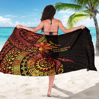 Niue Fakaalofa Atu Personalised Sarong Whale Hiapo Fiery Motif LT7 - Polynesian Pride