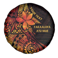 Niue Fakaalofa Atu Personalised Spare Tire Cover Whale Hiapo Fiery Motif LT7 - Polynesian Pride