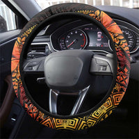 Niue Fakaalofa Atu Personalised Steering Wheel Cover Whale Hiapo Fiery Motif LT7 - Polynesian Pride