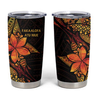 Niue Fakaalofa Atu Tumbler Cup Whale Hiapo Fiery Motif LT7 Art - Polynesian Pride