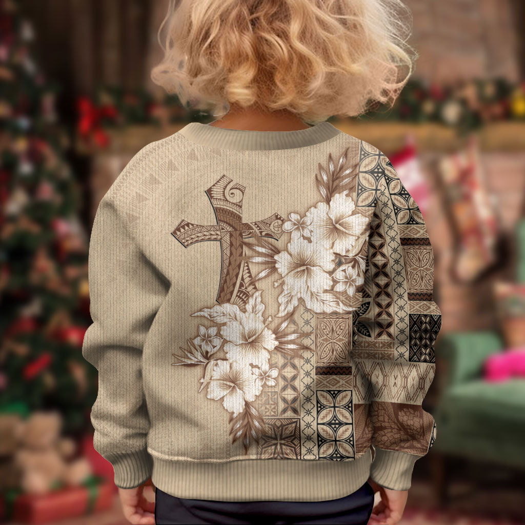 Samoa AIGA Mamanu Siapo Malu Motifs Kid Ugly Christmas Sweater