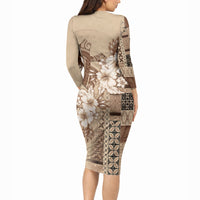 Samoa AIGA Mamanu Siapo Malu Motifs Long Sleeve Bodycon Dress