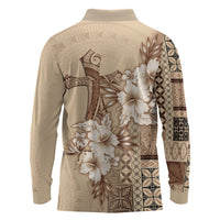 Samoa AIGA Mamanu Siapo Malu Motifs Long Sleeve Polo Shirt