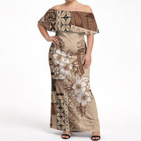 Samoa AIGA Mamanu Siapo Malu Motifs Off Shoulder Maxi Dress