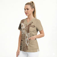 Samoa AIGA Mamanu Siapo Malu Motifs Scrub Top