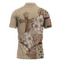 Samoa AIGA Mamanu Siapo Malu Motifs Zipper Polo Shirt